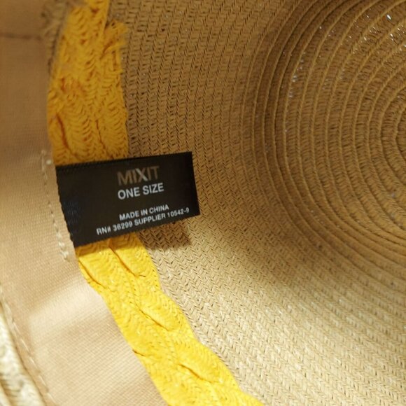 Yellow Braided Band Straw Fedora Hat - Picture 7 of 7